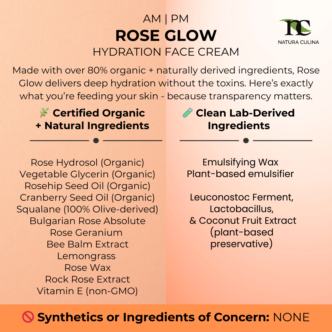 Woman’s hand scooping Rose Glow cream from jar